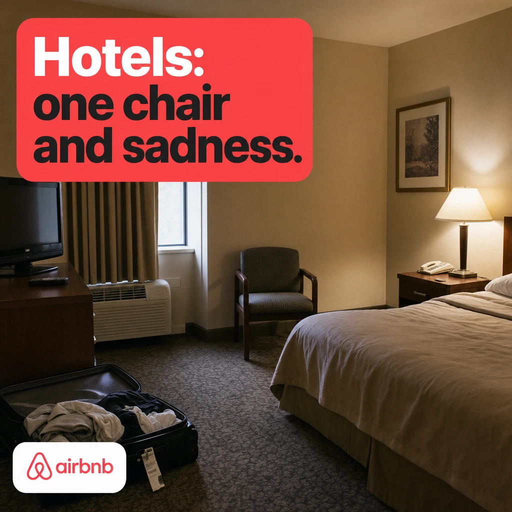 Hotels: one chair and sadness. — slide 1 of 5