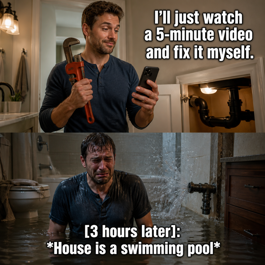 Generic plumbing industry meme marketing example